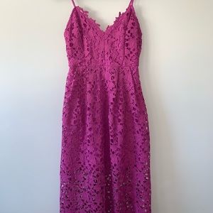 Magenta Lace Midi Dress- M